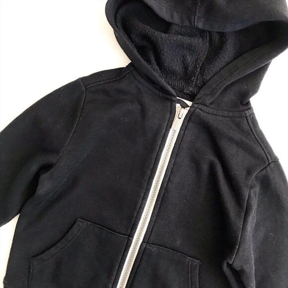 Old Navy black zip up hooded sweatshirt EUC 2T - Picture 2 of 4